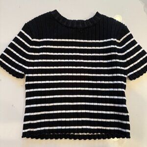 H&M striped cropped ribbed top girls
